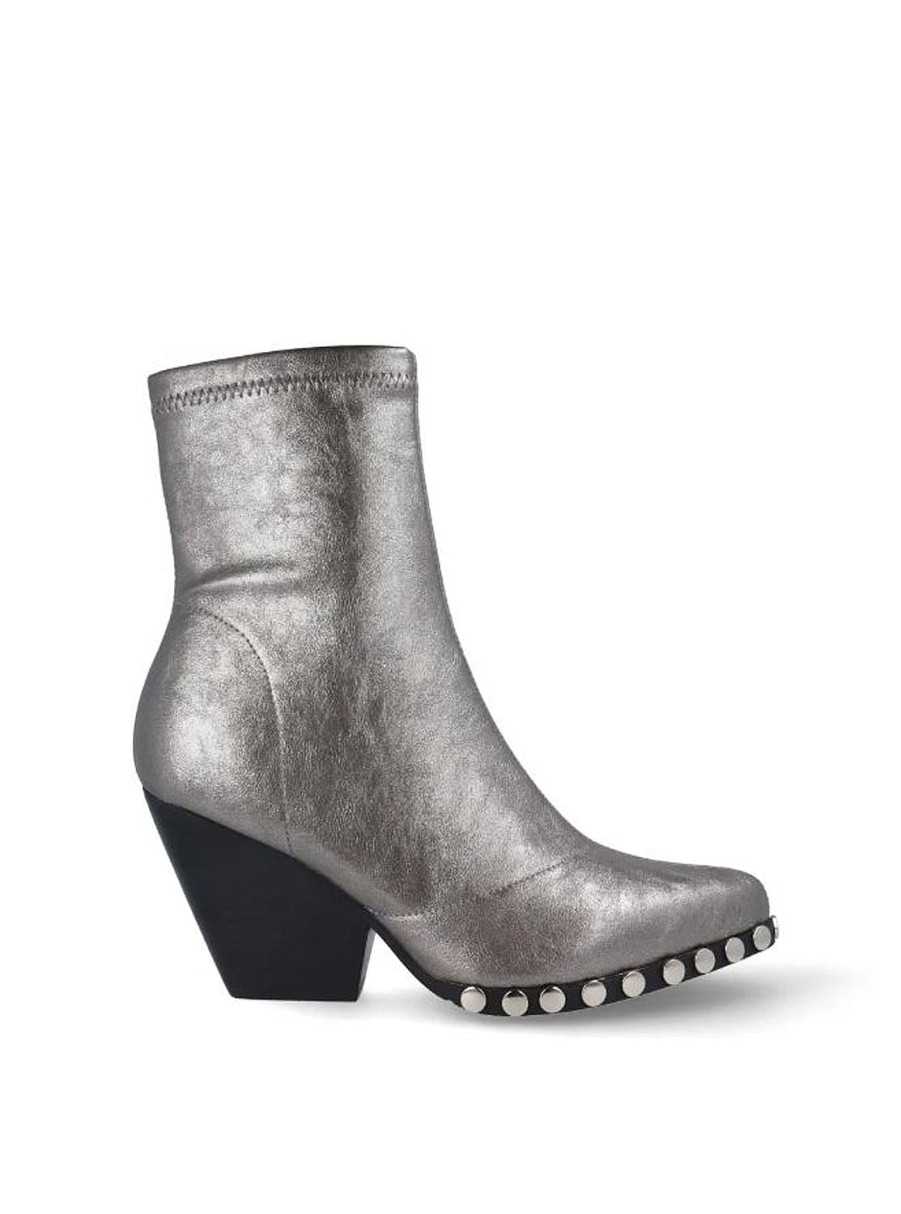 Calzado NOA HARMON | Botin Metalizado Elastico Plata Vieja